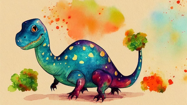 큰 귀여운 공룡 배경
