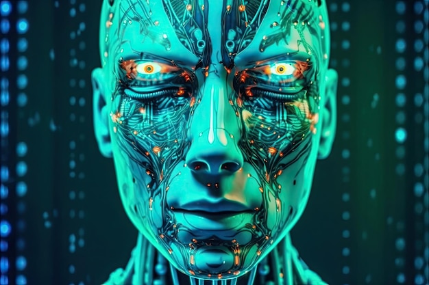 Big data analysis binary code humanoid robots and artificial intelligence