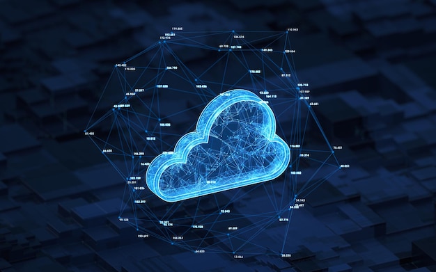 ビッグ データとクラウド コンピューティングの 3 d レンダリング