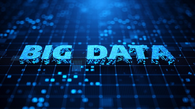 Big data internet informatie technologie bedrijfsinformatie concept d render illustratie