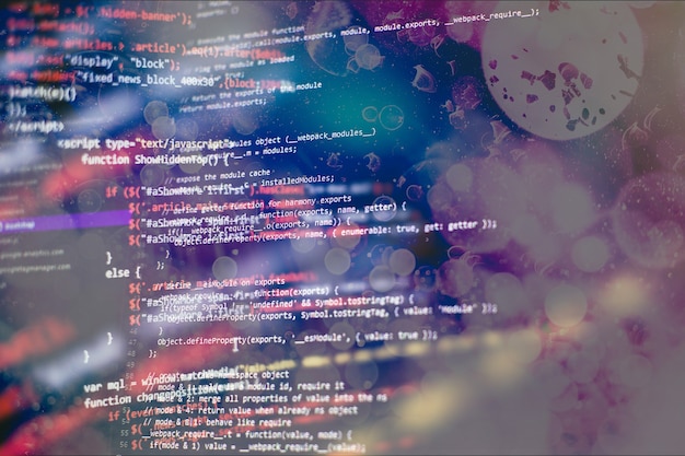 Big data opslag en cloud computing vertegenwoordiging. Sjabloon van website, selectieve aandacht. Gegevensverwerkingscentrum. Gegevens optimalisatie. Computerinterface.