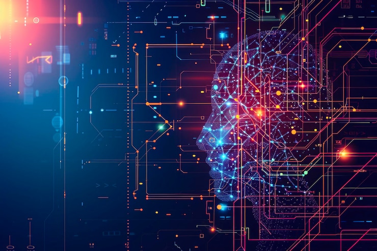 Foto big data-technologie en datawetenschap dataflow-concept