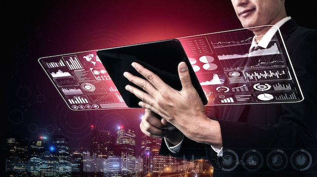 big data technology for business finance concept.