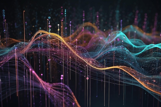 Big data visualization The musical stream of sounds Abstract background