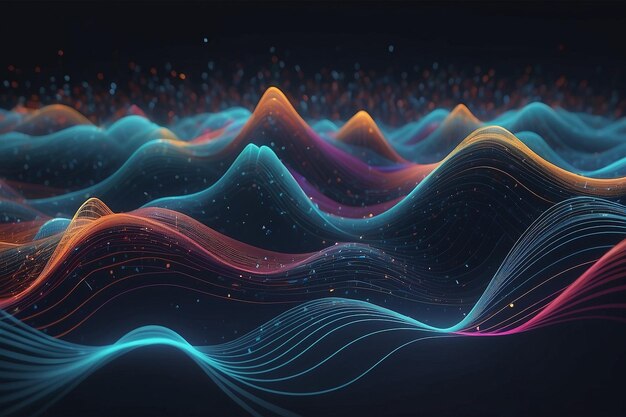 Big data visualization The musical stream of sounds Abstract background