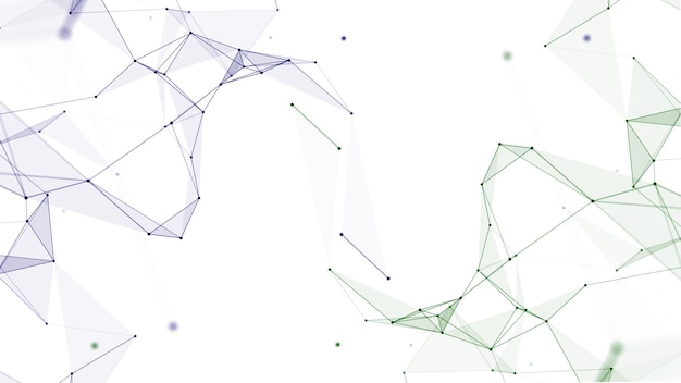 Big data visualization Network connection structure with chaotic distribution of points and lines 3D rendering