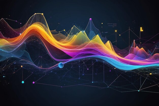 Big data visualization social network or business analytics representation abstract graphics futuristic backgrounddata flow