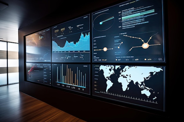 Big datat-analyse Infographic op het scherm Generatieve AI