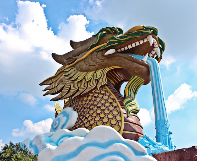 big dragon statue on sky