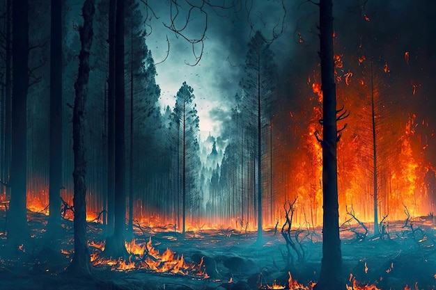 Big ecological catastrophe in form of massive forest wildfires