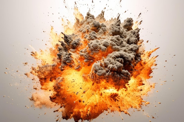 Big explosion effect white background Realistic explosions boom