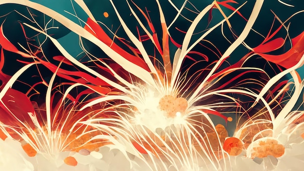 Photo big fireworks display illustration illustration 3d illustration