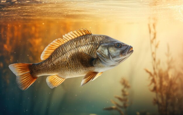 Большая рыба в жидком водном движении