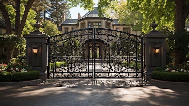 Photo big gate made of iron