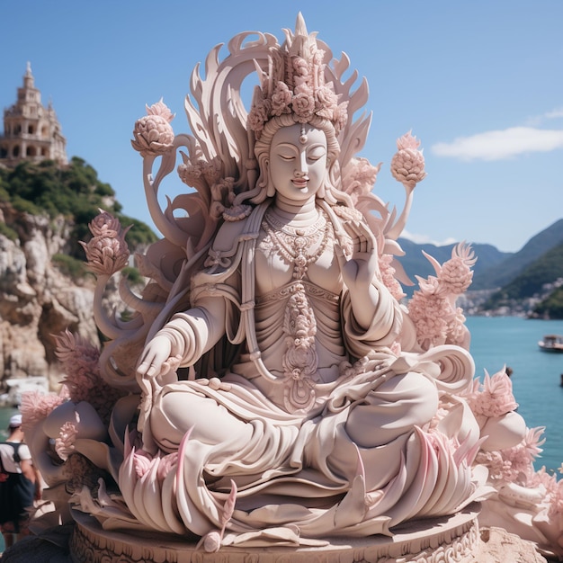 Foto la grande statua di guan yin