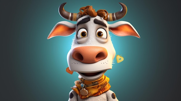 Big head cow charactersGenerative AI