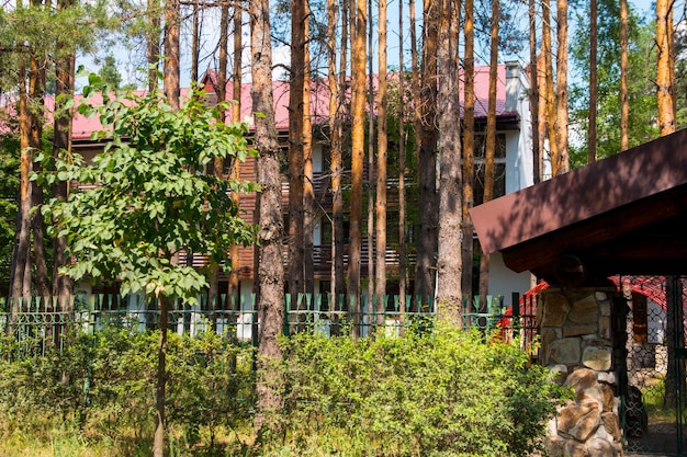 Big house in the woods in nature. Resort in the rest house sanatorium