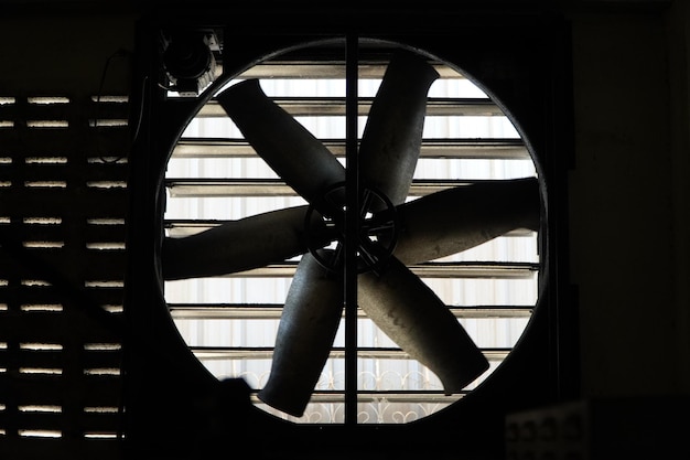 Big industrial fan in factory Factory building ventilation