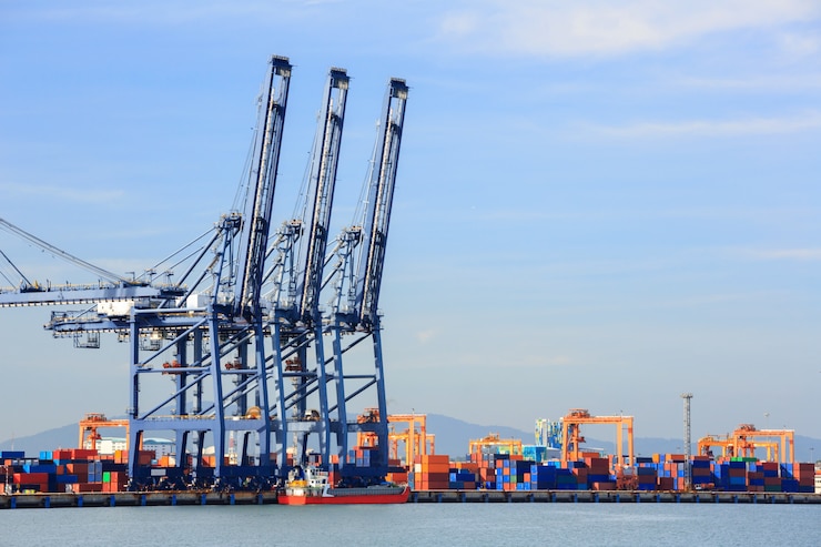 Photo big industrial port