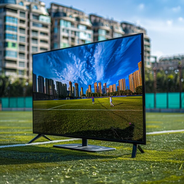 Photo big led tv in football ground