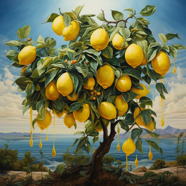 Photo big lemon tree