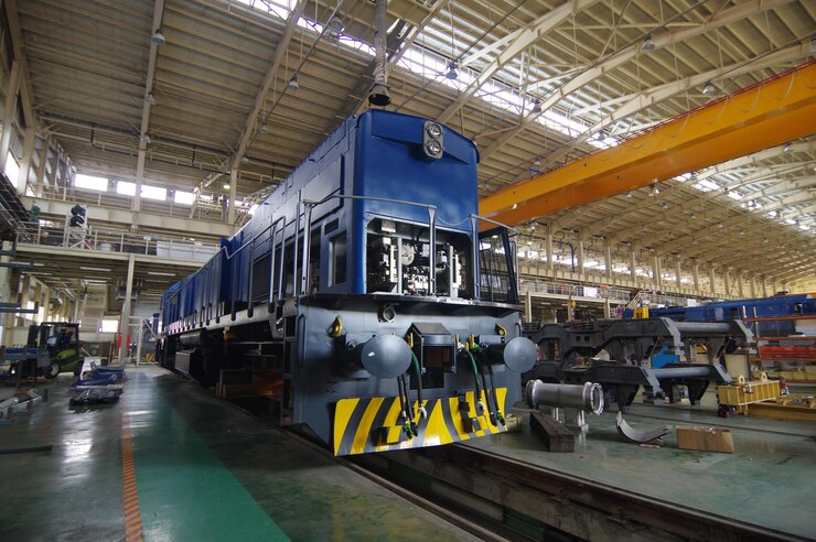 Photo 工場の右側面にある大きな機関車