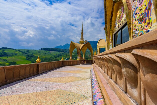 Big Main Pagoda in Wat Phra That Pha Son Kaew temple at Phetchabun Thailand