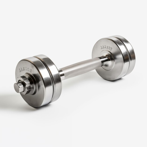 big metal dumbbell isolated on white background