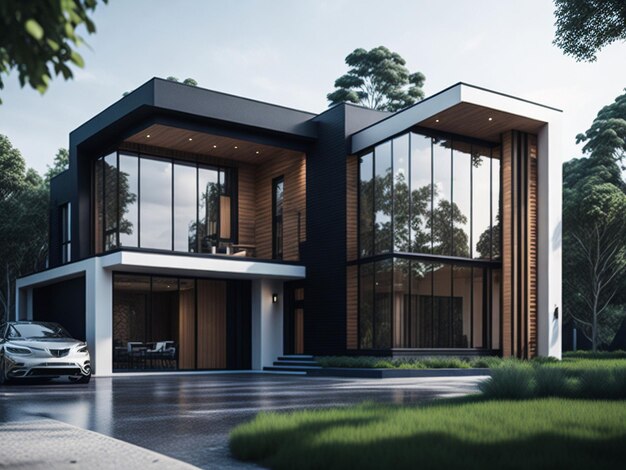 Big modern beautiful house