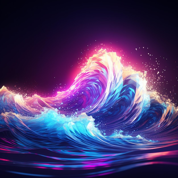 Big Neon Wave Background