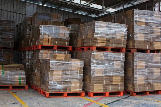 The big new stack of paper waste before packing at engine oil
plant.