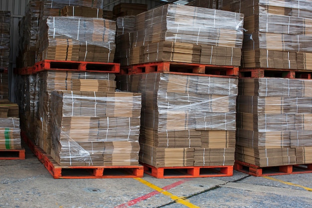 The big new stack of paper waste before packing at engine oil plant.