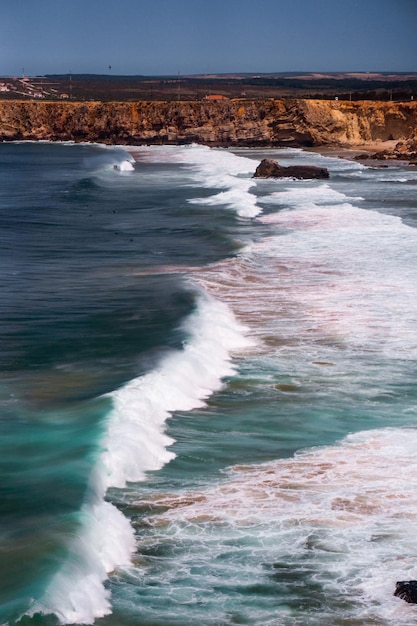 Big ocean waves of Atlantic Ocean