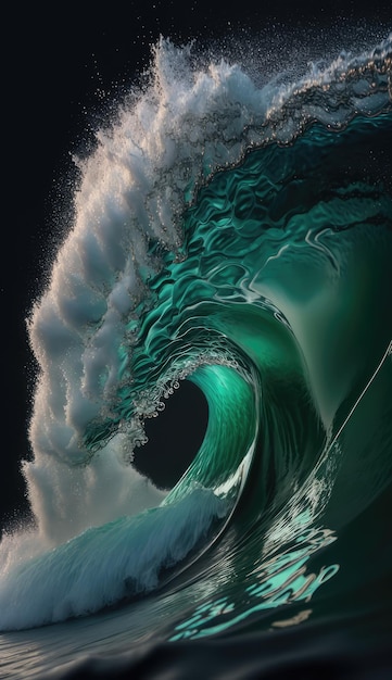 Big ocean waves close up