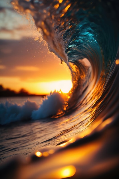 Big ocean waves close up