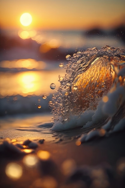 Big ocean waves close up