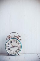 Photo big old vintage alarm clock