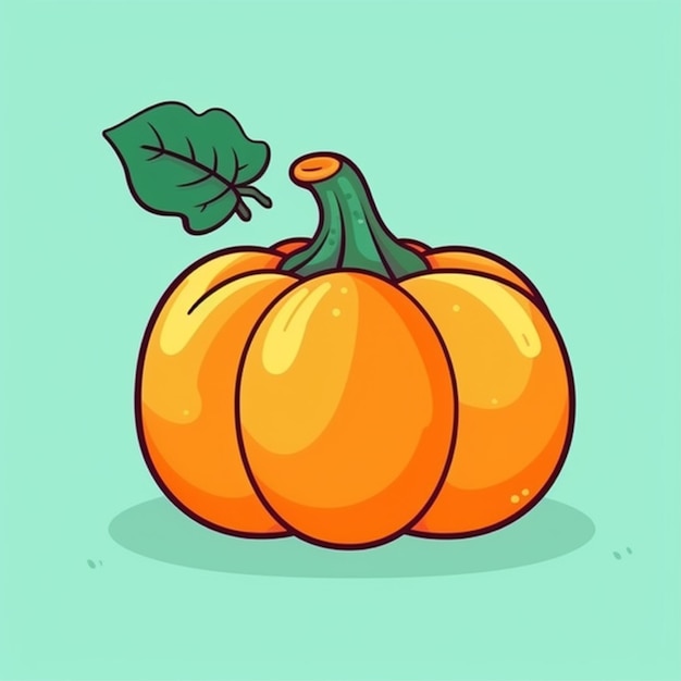 big pumpkin fruit vector flat color