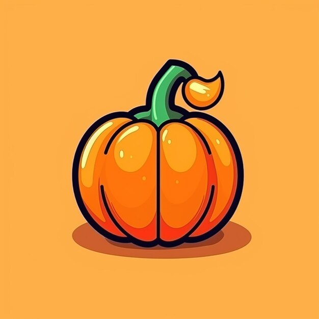 big pumpkin fruit vector flat color