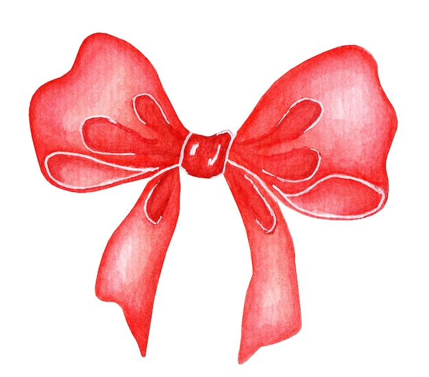 Red Bowns, Red Ribbons Watercolor (SVG) Graphic by FlipART