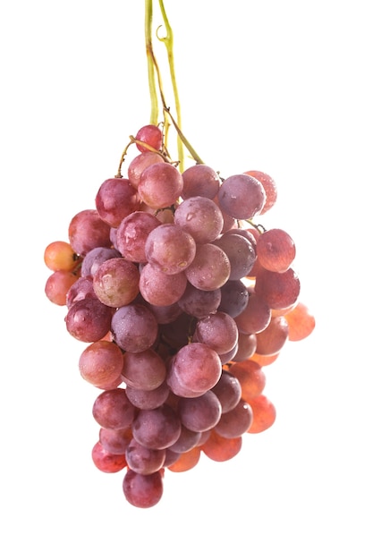 Big red grapes isolated on white background