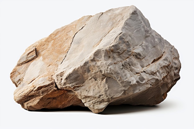 Big rock Isolated on a White Background Generative Ai