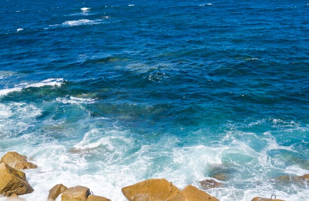 Big rocks covered by the waves