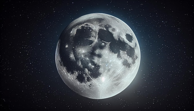 星を背景にした大きな丸い月 ジェネレーティブ AI