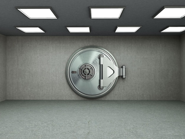 Photo big safe door background high resolution 3d render