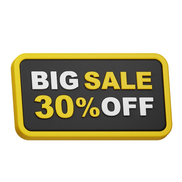 big sale 30 off 3d icon isolated on the white background
