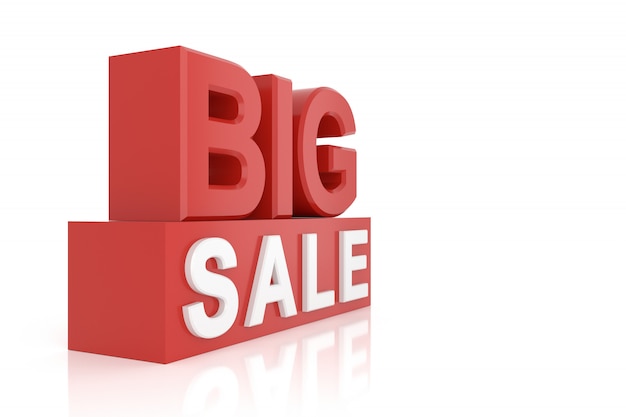 Big sale banner. 3D rendering.