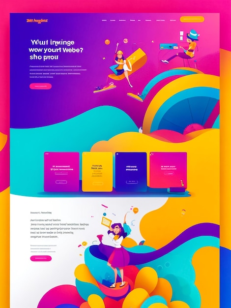 Big Sale Flash Sale Landing Page Template Abstract geometric fluid gradient background Vector ill