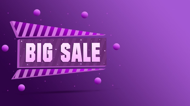 Big sale icon with balls 3d