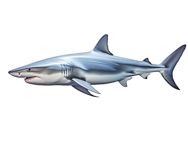 Big shark on a white background Ai Generative